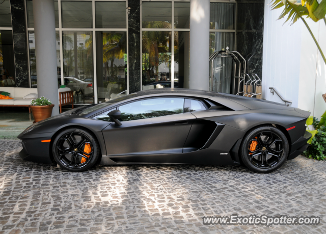 Lamborghini Aventador spotted in Miami Beach, Florida