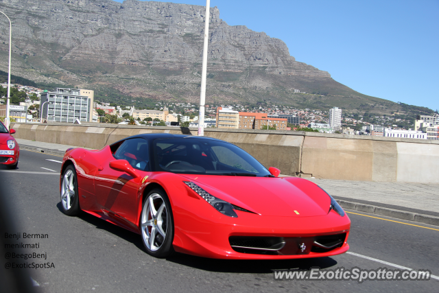 Ferrari 458 Italia spotted in Cape Town, South Africa