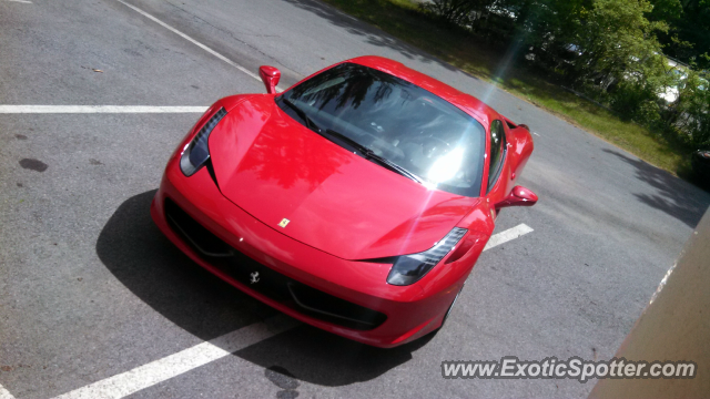 Ferrari 458 Italia spotted in Saratoga Springs, New York