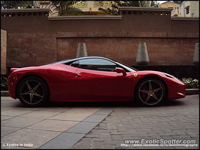 Ferrari 458 Italia spotted in Bangalore, India