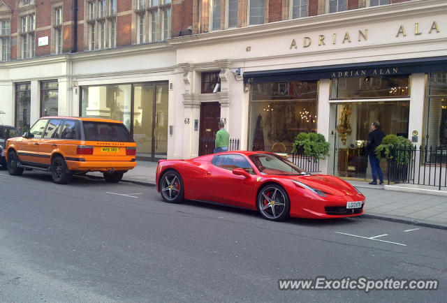 Ferrari 458 Italia spotted in London, United Kingdom