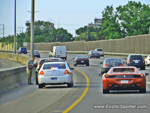 Ferrari 458 Italia spotted in I-294, Illinois