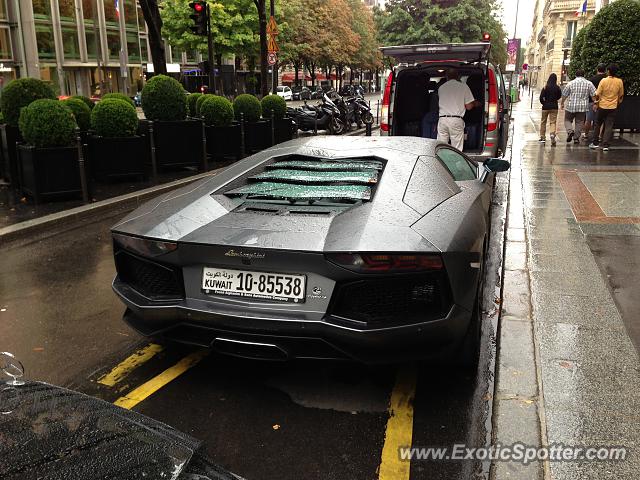 Lamborghini Aventador spotted in Paris, France