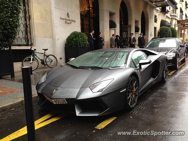 Lamborghini Aventador spotted in Paris, France