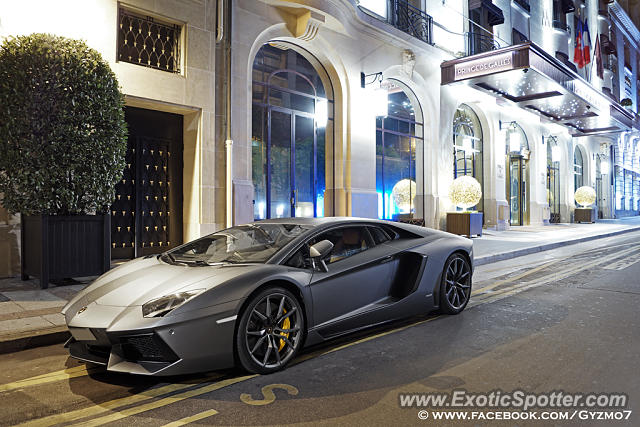 Lamborghini Aventador spotted in Paris, France