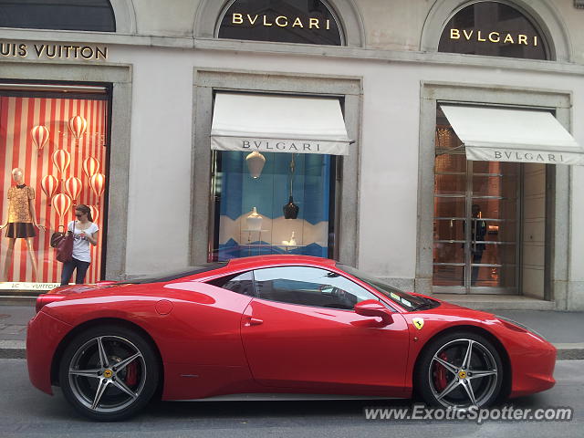 Ferrari 458 Italia spotted in Milano, Italy