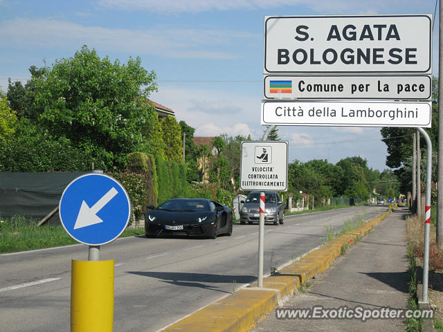 Lamborghini Aventador spotted in Sant'Agata Bo, Italy