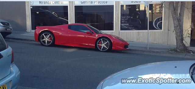 Ferrari 458 Italia spotted in Miranda, Australia