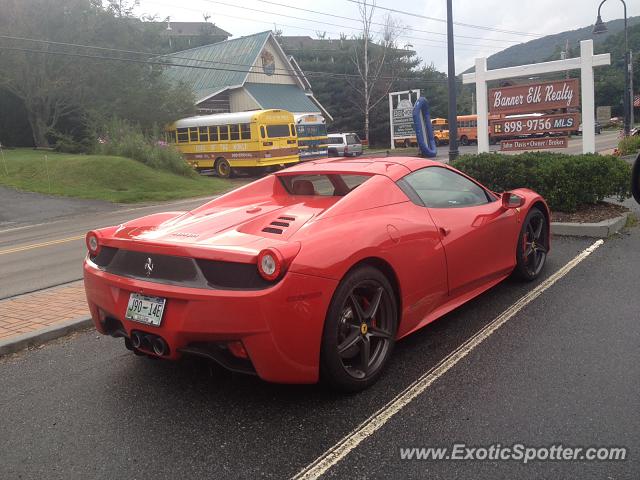 Ferrari 458 Italia spotted in Boone, North Carolina