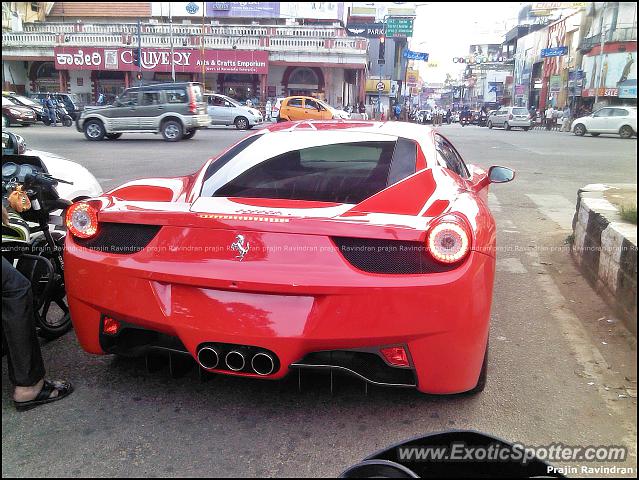 Ferrari 458 Italia spotted in Bangalore, India