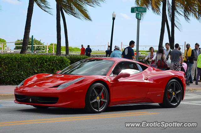 Ferrari 458 Italia spotted in Miami Beach, Florida