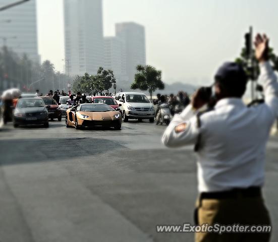 Lamborghini Aventador spotted in Mumbai, India