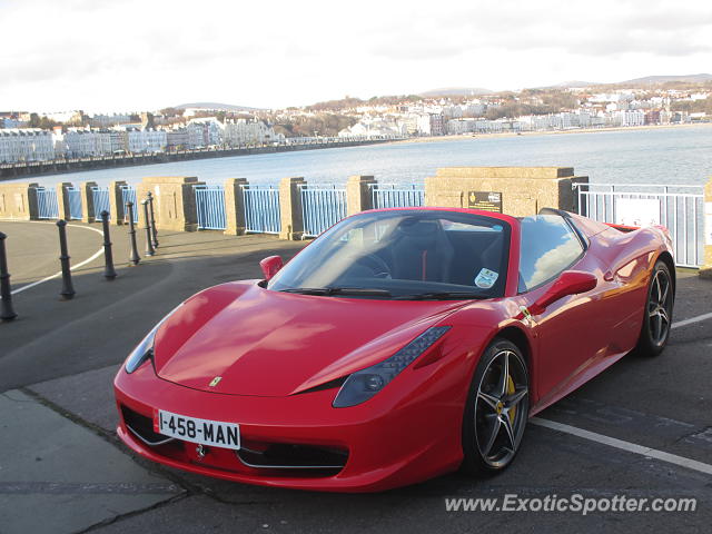 Ferrari 458 Italia spotted in Douglas, United Kingdom