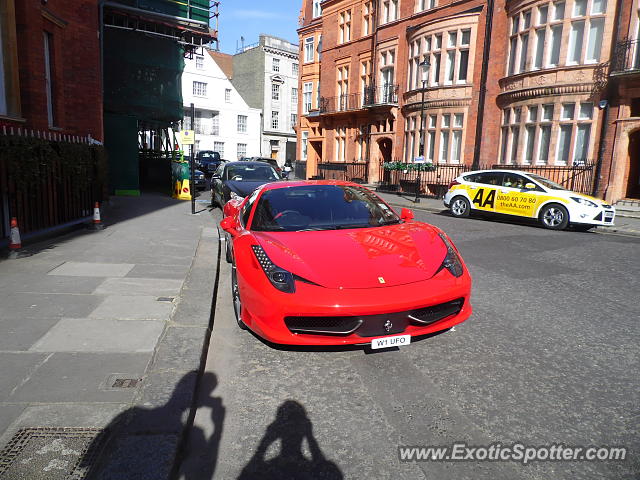 Ferrari 458 Italia spotted in London, United Kingdom