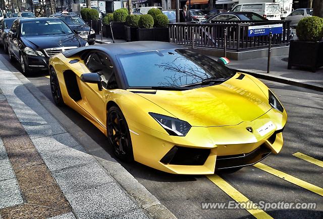 Lamborghini Aventador spotted in Paris, France