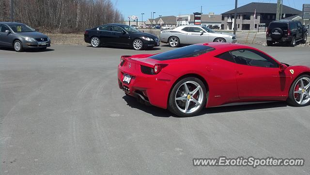 Ferrari 458 Italia spotted in Fredericton, NB, Canada