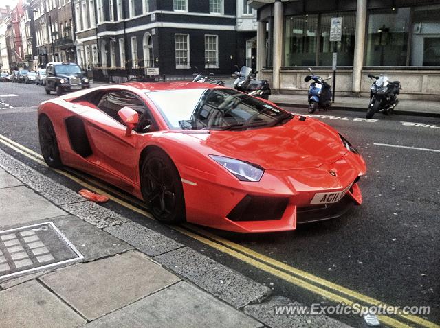 Lamborghini Aventador spotted in London, United Kingdom