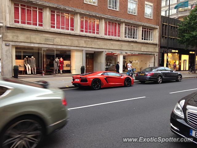 Lamborghini Aventador spotted in London, United Kingdom