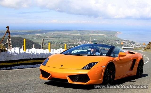 Lamborghini Gallardo spotted in Snaefell/ramsey, United Kingdom