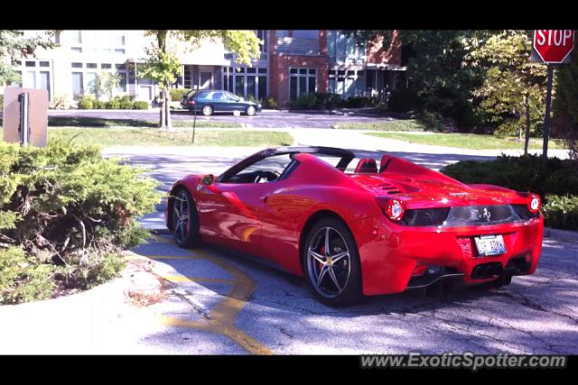 Ferrari 458 Italia spotted in Winnetka, Illinois