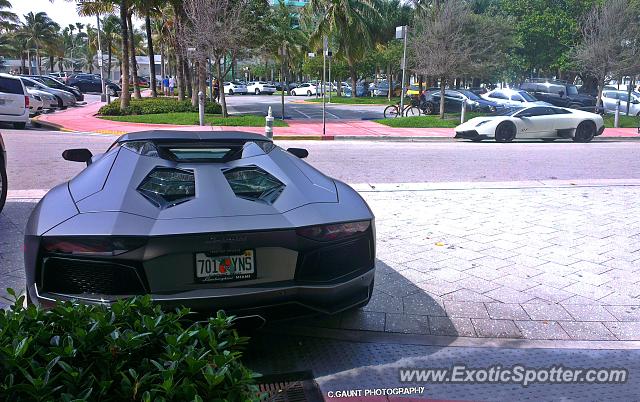 Lamborghini Aventador spotted in Miami Beach, Florida