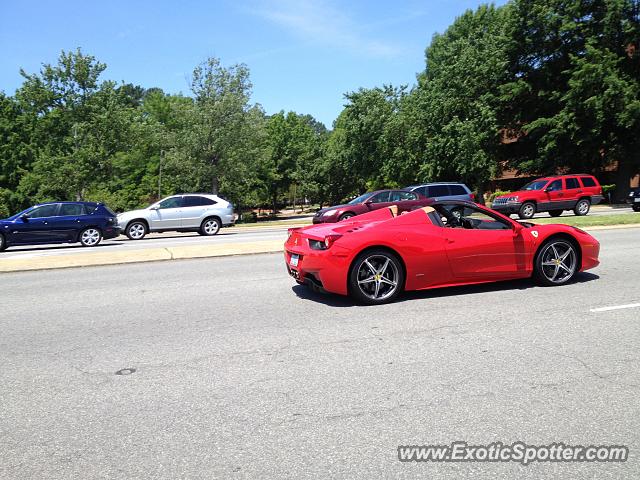 Ferrari 458 Italia spotted in Raleigh, North Carolina