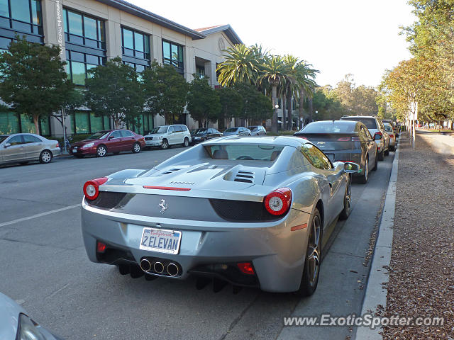 Ferrari 458 Italia spotted in Palo Alto, California