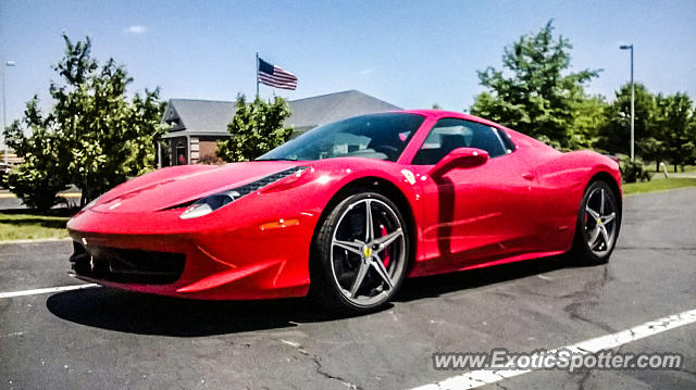 Ferrari 458 Italia spotted in Fishers, Indiana