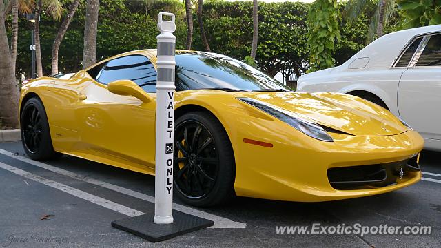 Ferrari 458 Italia spotted in Bal Harbour, Florida