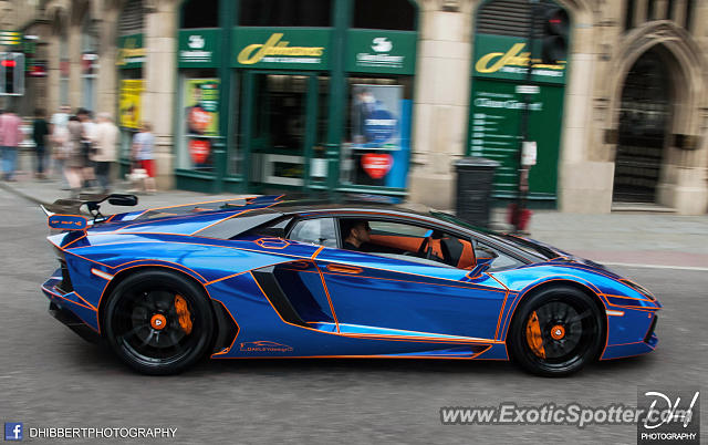 Lamborghini Aventador spotted in Manchester, United Kingdom