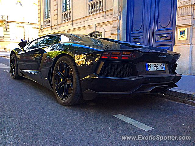 Lamborghini Aventador spotted in Paris, France