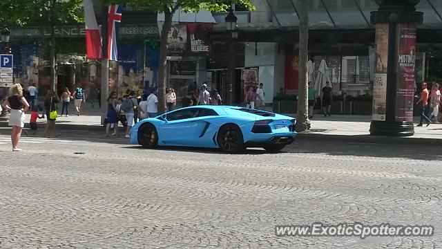 Lamborghini Aventador spotted in Paris, France