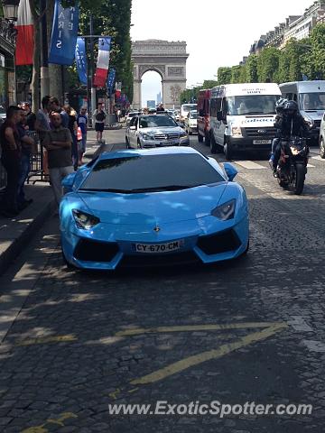 Lamborghini Aventador spotted in Paris, France