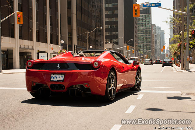 Ferrari 458 Italia spotted in Toronto, Canada