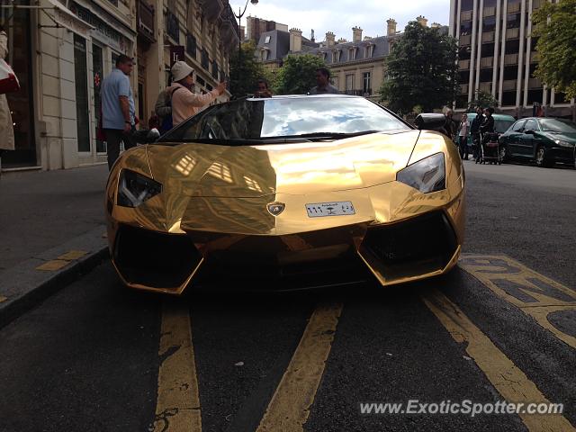 Lamborghini Aventador spotted in Paris, France