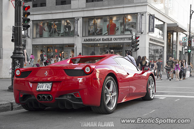 Ferrari 458 Italia spotted in Montreal, Canada