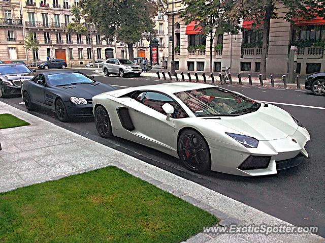 Lamborghini Aventador spotted in Paris, France