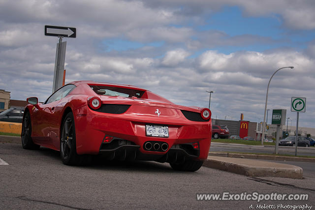 Ferrari 458 Italia spotted in Montreal, Canada