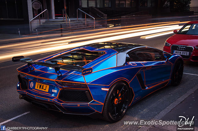 Lamborghini Aventador spotted in Manchester, United Kingdom