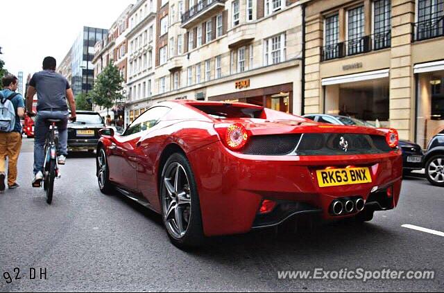 Ferrari 458 Italia spotted in London, United Kingdom