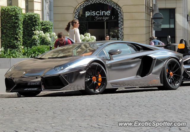 Lamborghini Aventador spotted in Paris, France