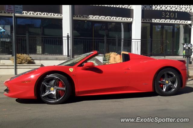 Ferrari 458 Italia spotted in Cherry creek, Colorado