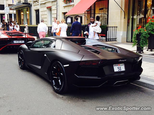 Lamborghini Aventador spotted in Paris, France