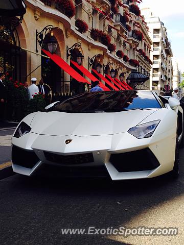 Lamborghini Aventador spotted in Paris, France