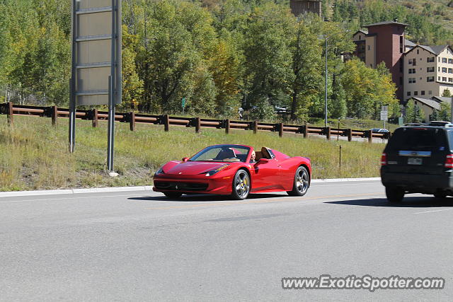 Ferrari 458 Italia spotted in Vail, Colorado