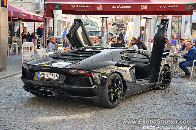 Lamborghini Aventador spotted in Warsaw, Poland