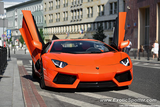 Lamborghini Aventador spotted in Warsaw, Poland