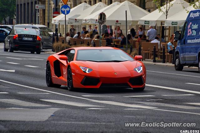 Lamborghini Aventador spotted in Warsaw, Poland