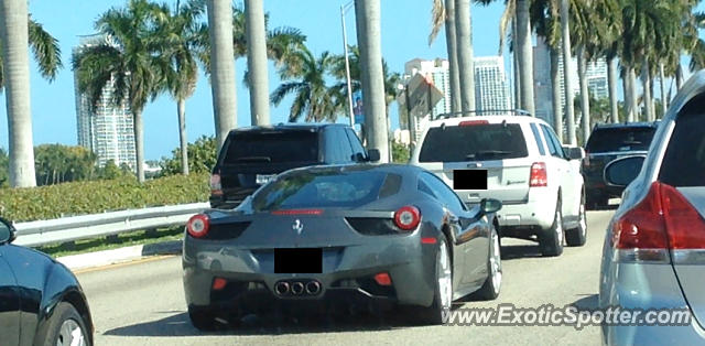 Ferrari 458 Italia spotted in Miami Beach, Florida