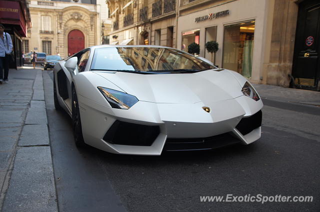 Lamborghini Aventador spotted in Paris, France